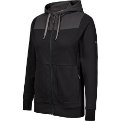 ENGEL Entire dame sweat cardigan med h�tte Sort/Antrazitgr� 8334-247
