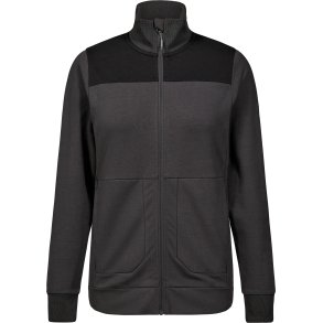 ENGEL Entire dame sweat cardigan med krave Antrazitgr�/Sort 8335-247
