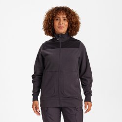 ENGEL Entire dame sweat cardigan med krave Antrazitgr�/Sort 8335-247