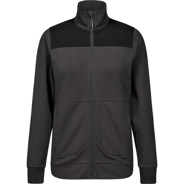 ENGEL Entire dame sweat cardigan med krave Antrazitgr/Sort 8335-247