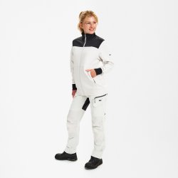 ENGEL Entire dame sweat cardigan med krave Bone White / Anthracite Grey 8335-247