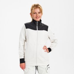 ENGEL Entire dame sweat cardigan med krave Bone White / Anthracite Grey 8335-247
