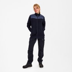 ENGEL Entire dame sweat cardigan med krave Deep Blue / Dark Sea 8335-247