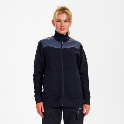 ENGEL Entire dame sweat cardigan med krave Deep Blue / Dark Sea 8335-247