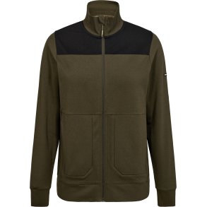 ENGEL Entire dame sweat cardigan med krave Forest Green/Sort 8335-247