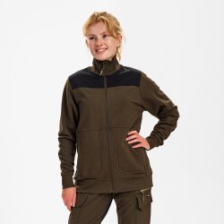 ENGEL Entire dame sweat cardigan med krave Forest Green/Sort 8335-247