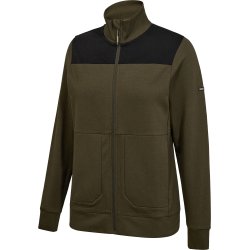 ENGEL Entire dame sweat cardigan med krave Forest Green/Sort 8335-247