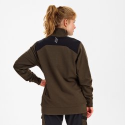ENGEL Entire dame sweat cardigan med krave Forest Green/Sort 8335-247