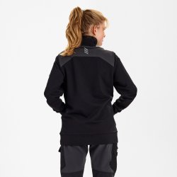 ENGEL Entire dame sweat cardigan med krave Sort/Antrazitgrå 8335-247