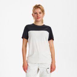 ENGEL Entire dame T-shirt Bone White / Anthracite Grey 9334-243
