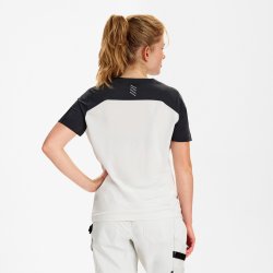 ENGEL Entire dame T-shirt Bone White / Anthracite Grey 9334-243