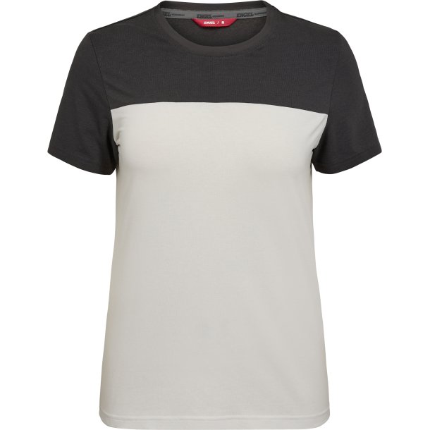 ENGEL Entire dame T-shirt Bone White / Anthracite Grey 9334-243