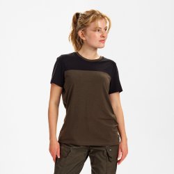 ENGEL Entire dame T-shirt Forest Green/Sort 9334-243