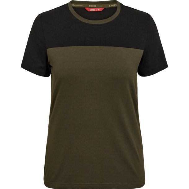 ENGEL Entire dame T-shirt Forest Green/Sort 9334-243