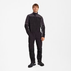 ENGEL Entire kedeldragt med strk Sort/Antrazitgr 4329-144