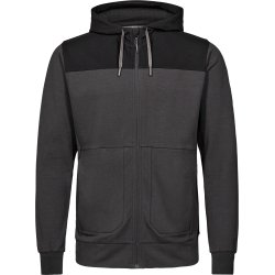 ENGEL Entire sweat cardigan med htte Antrazitgr/Sort 8329-247