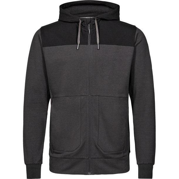 ENGEL Entire sweat cardigan med htte Antrazitgr/Sort 8329-247