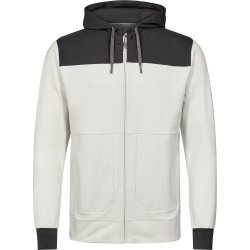 ENGEL Entire sweat cardigan med htte Bone White / Anthracite Grey 8329-247