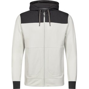 ENGEL Entire sweat cardigan med htte Bone White / Anthracite Grey 8329-247