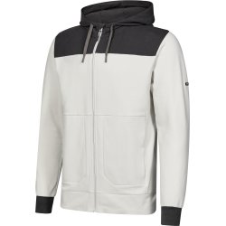 ENGEL Entire sweat cardigan med htte Bone White / Anthracite Grey 8329-247