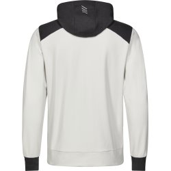 ENGEL Entire sweat cardigan med htte Bone White / Anthracite Grey 8329-247