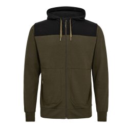 ENGEL Entire sweat cardigan med h�tte Forest Green/Sort 8329-247