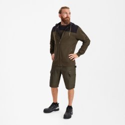 ENGEL Entire sweat cardigan med h�tte Forest Green/Sort 8329-247