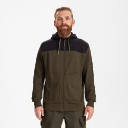 ENGEL Entire sweat cardigan med h�tte Forest Green/Sort 8329-247
