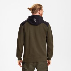 ENGEL Entire sweat cardigan med h�tte Forest Green/Sort 8329-247