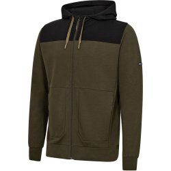 ENGEL Entire sweat cardigan med h�tte Forest Green/Sort 8329-247