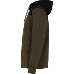ENGEL Entire sweat cardigan med h�tte Forest Green/Sort 8329-247