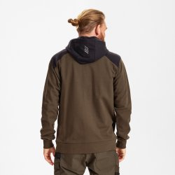 ENGEL Entire sweat cardigan med hætte Forest Green/Sort 8329-247