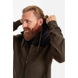 ENGEL Entire sweat cardigan med hætte Forest Green/Sort 8329-247