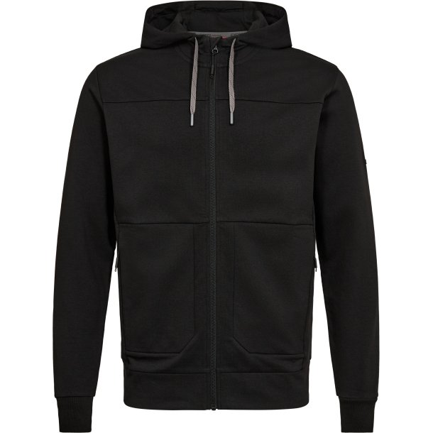 ENGEL Entire sweat cardigan med h�tte Sort 8329-247