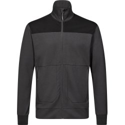 ENGEL Entire sweat cardigan med krave Antrazitgr/Sort 8328-247