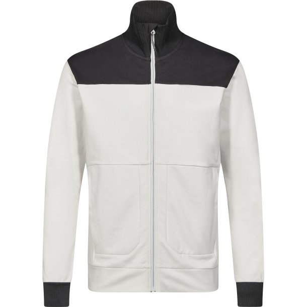 ENGEL Entire sweat cardigan med krave Bone White / Anthracite Grey 8328-247