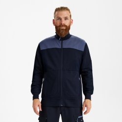 ENGEL Entire sweat cardigan med krave Deep Blue / Dark Sea 8328-247