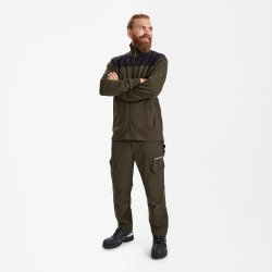 ENGEL Entire sweat cardigan med krave Forest Green/Sort 8328-247
