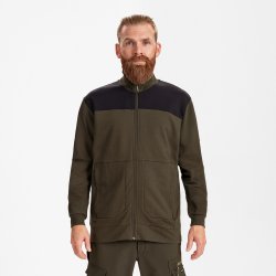 ENGEL Entire sweat cardigan med krave Forest Green/Sort 8328-247