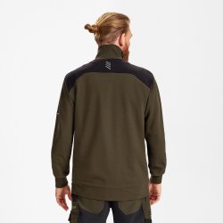 ENGEL Entire sweat cardigan med krave Forest Green/Sort 8328-247