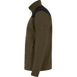 ENGEL Entire sweat cardigan med krave Forest Green/Sort 8328-247