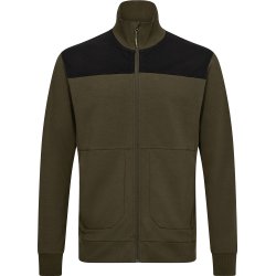 ENGEL Entire sweat cardigan med krave Forest Green/Sort 8328-247