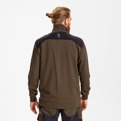 ENGEL Entire sweat cardigan med krave Forest Green/Sort 8328-247