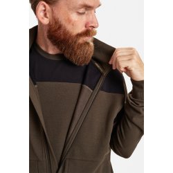 ENGEL Entire sweat cardigan med krave Forest Green/Sort 8328-247