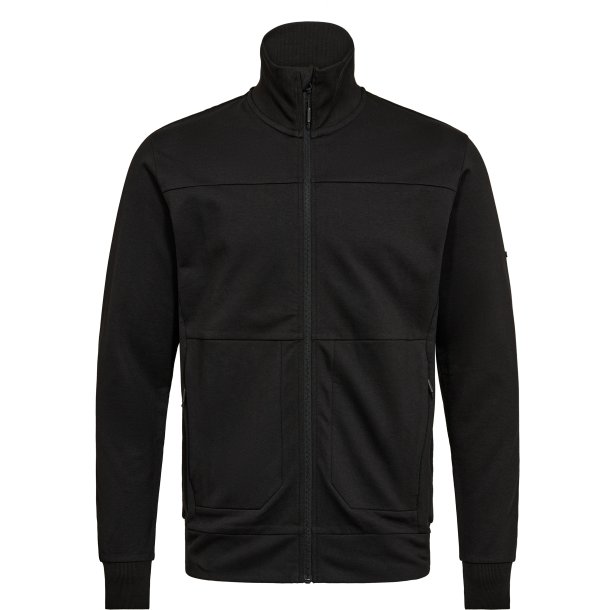 ENGEL Entire sweat cardigan med krave Sort 8328-247