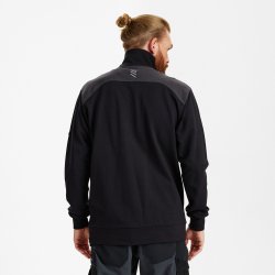 ENGEL Entire sweat cardigan med krave Sort/Antrazitgrå 8328-247