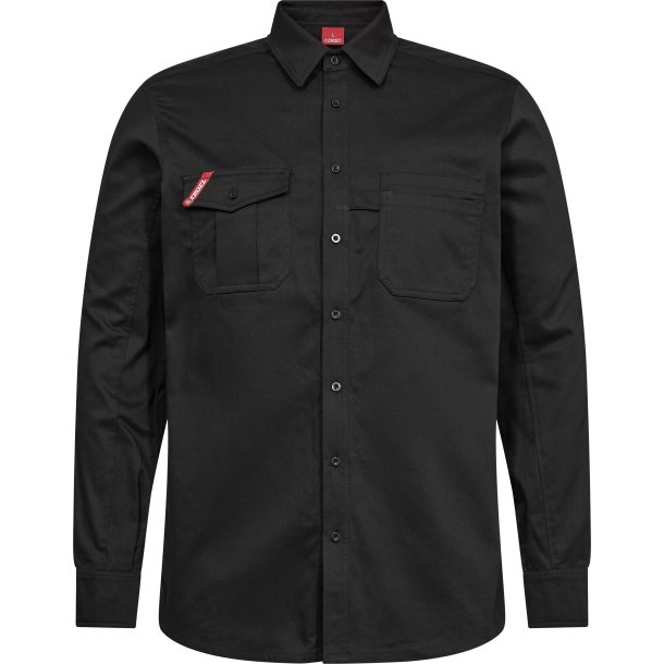 ENGEL Extend bomuld langrmet skjorte Sort 7186-811