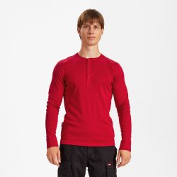 ENGEL Extend Grandad lang�rmet T-shirt Tomato Red 9257-565