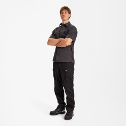 ENGEL Extend kort�rmet skjorte med str�k Antrazitgr� 7184-812