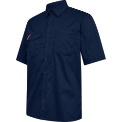 ENGEL Extend kortrmet skjorte med strk Blue Ink 7184-812